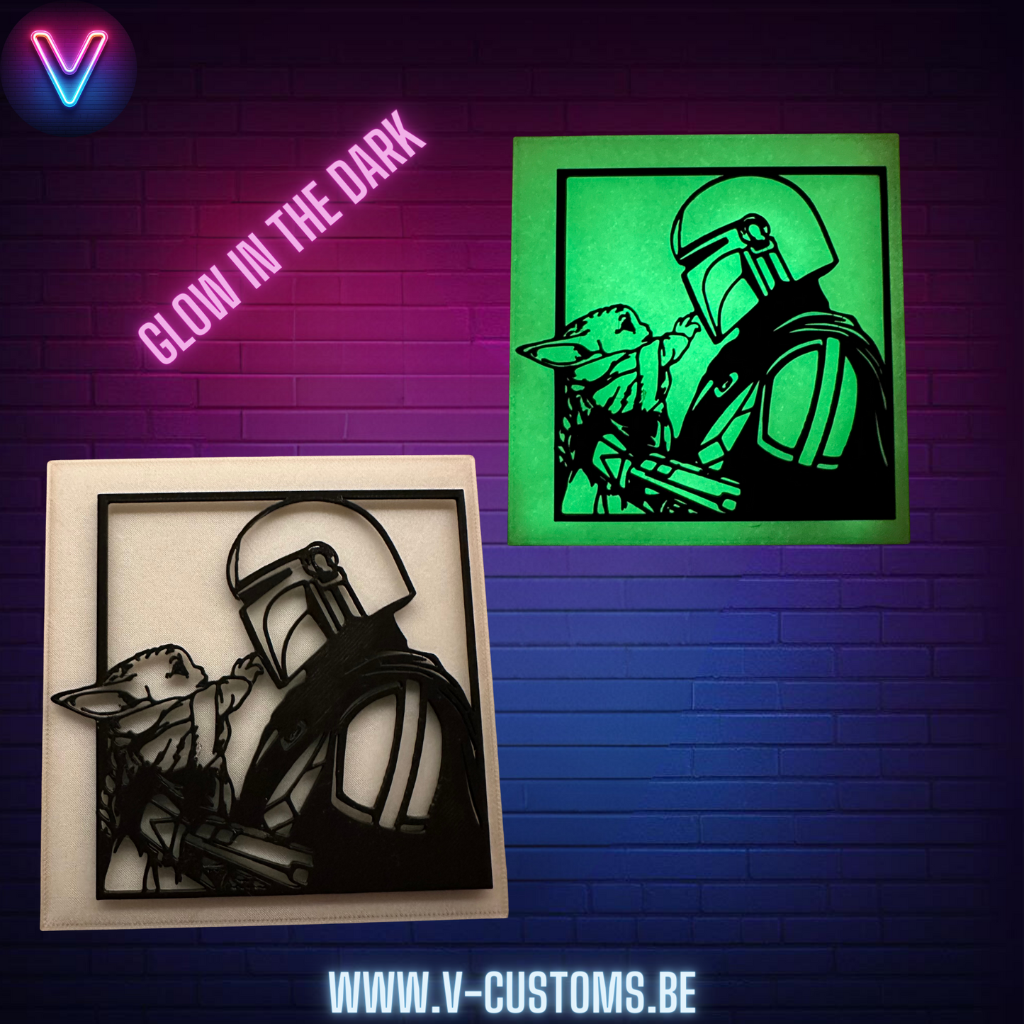 Grogu en Mandalorian - Glow in the dark